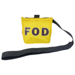 Front view of FOD bag with belt standing up
