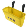 Top down right angle view of small hanging FOD bag