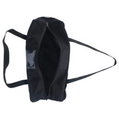 Large tool bag facing top with open zipper, black straps, ID window, and visible FOD patch on left side.