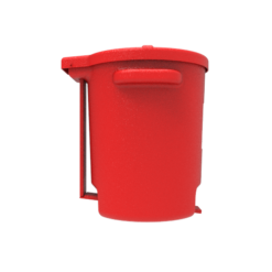 Right side of 6-gallon red FOD bin.