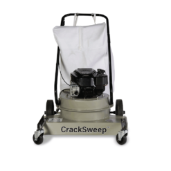 CrackSweep walk behind vacuum sweeper machine front view